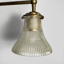 Lampada da parete in ottone e vetro, 1940 ca.