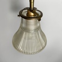 Lampada da parete in ottone e vetro, 1940 ca.