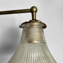 Lampada da parete in ottone e vetro, 1940 ca.