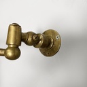 Lampada da parete in ottone e vetro, 1940 ca.