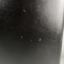 Poltrona da ufficio in pelle nera e metallo, 1980 ca.