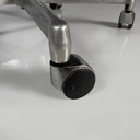 Poltrona da ufficio in pelle nera e metallo, 1980 ca.