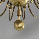 Lampadario in ottone e metallo bianco, 1950 ca.