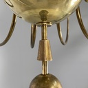 Lampadario in ottone e metallo bianco, 1950 ca.