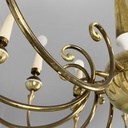 Lampadario in ottone e metallo bianco, 1950 ca.