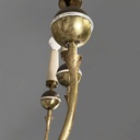 Lampadario in ottone e metallo bianco, 1950 ca.