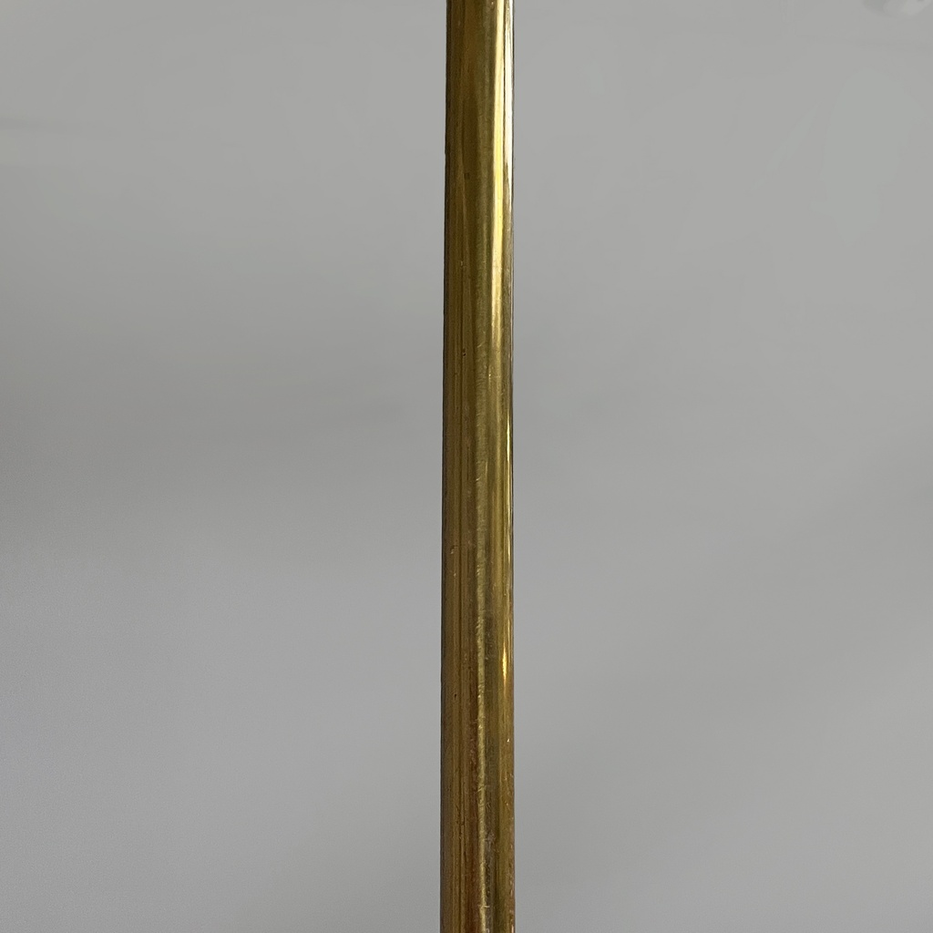 Lampadario in ottone e metallo bianco, 1950 ca.