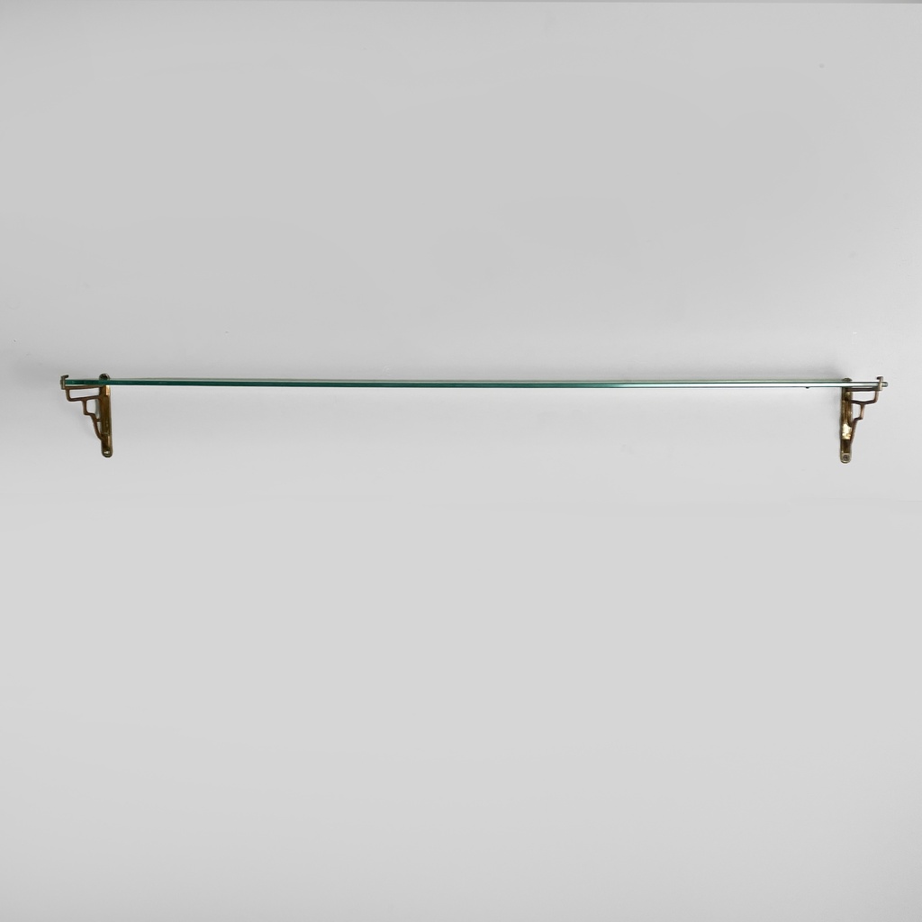 Mensola in vetro e ottone, 1930 ca.