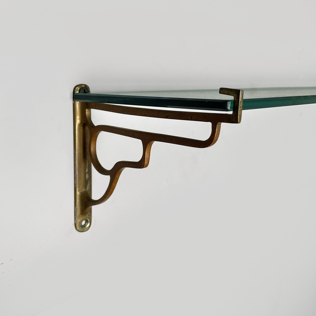 Mensola in vetro e ottone, 1930 ca.