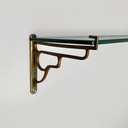 Mensola in vetro e ottone, 1930 ca.