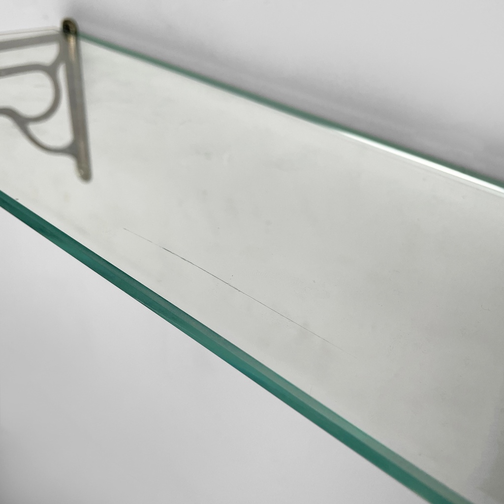 Mensola in vetro e ottone, 1930 ca.