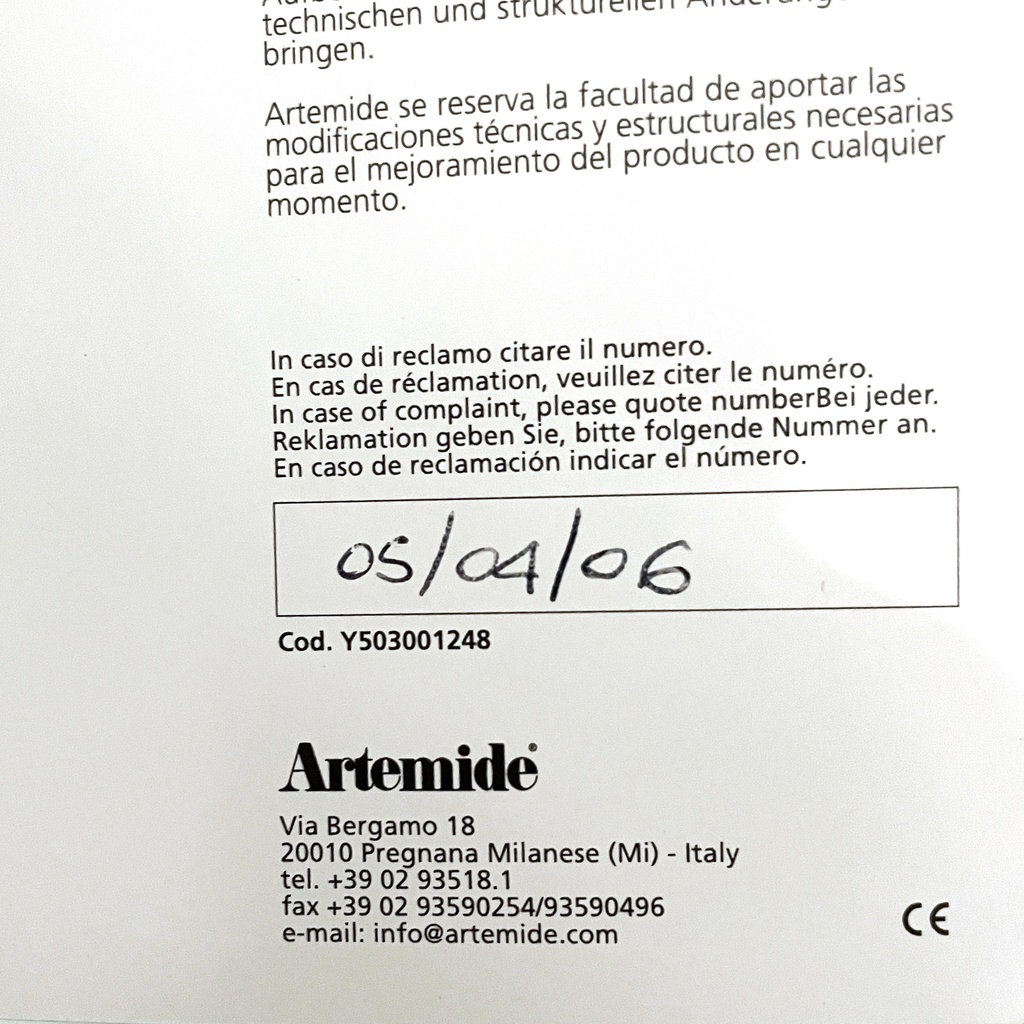 Portaombrelli Dedalo di Emma Gismondi Schweinberger per Artemide, 2006