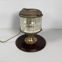 Lampada da nave in legno, vetro e metallo, 1950 ca.