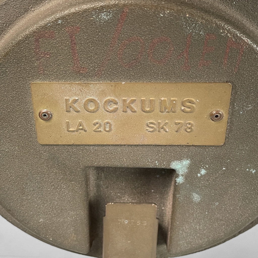 Lampada da nave in legno, vetro e metallo, 1950 ca.