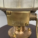 Lampada da nave in legno, vetro e metallo, 1950 ca.