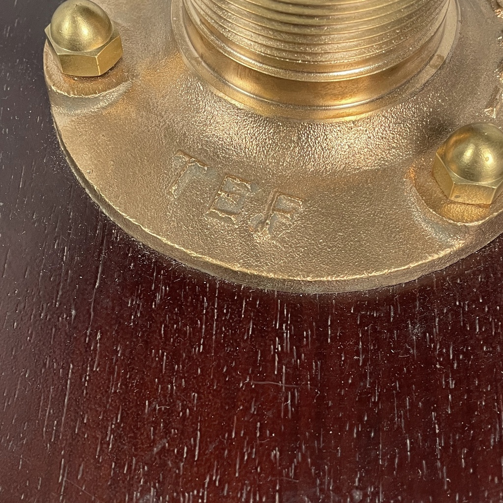 Lampada da nave in legno, vetro e metallo, 1950 ca.