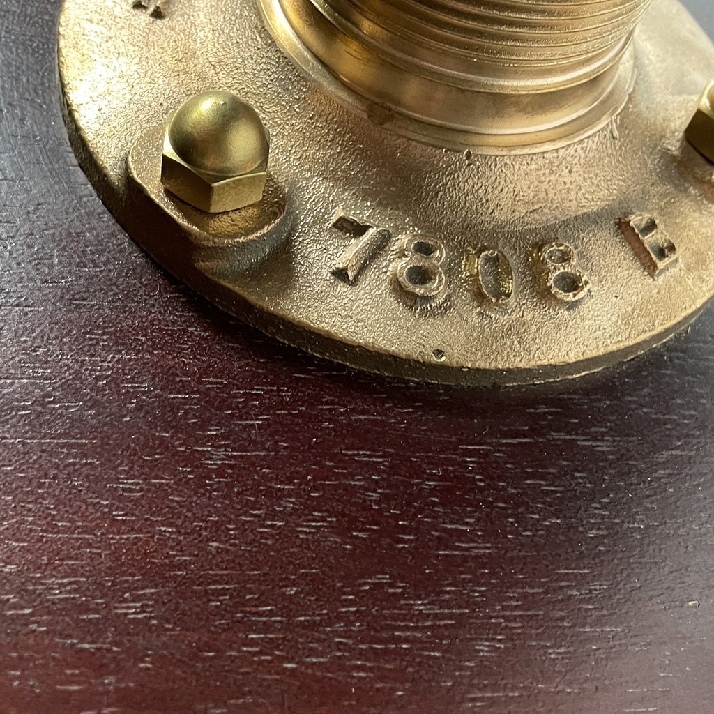 Lampada da nave in legno, vetro e metallo, 1950 ca.