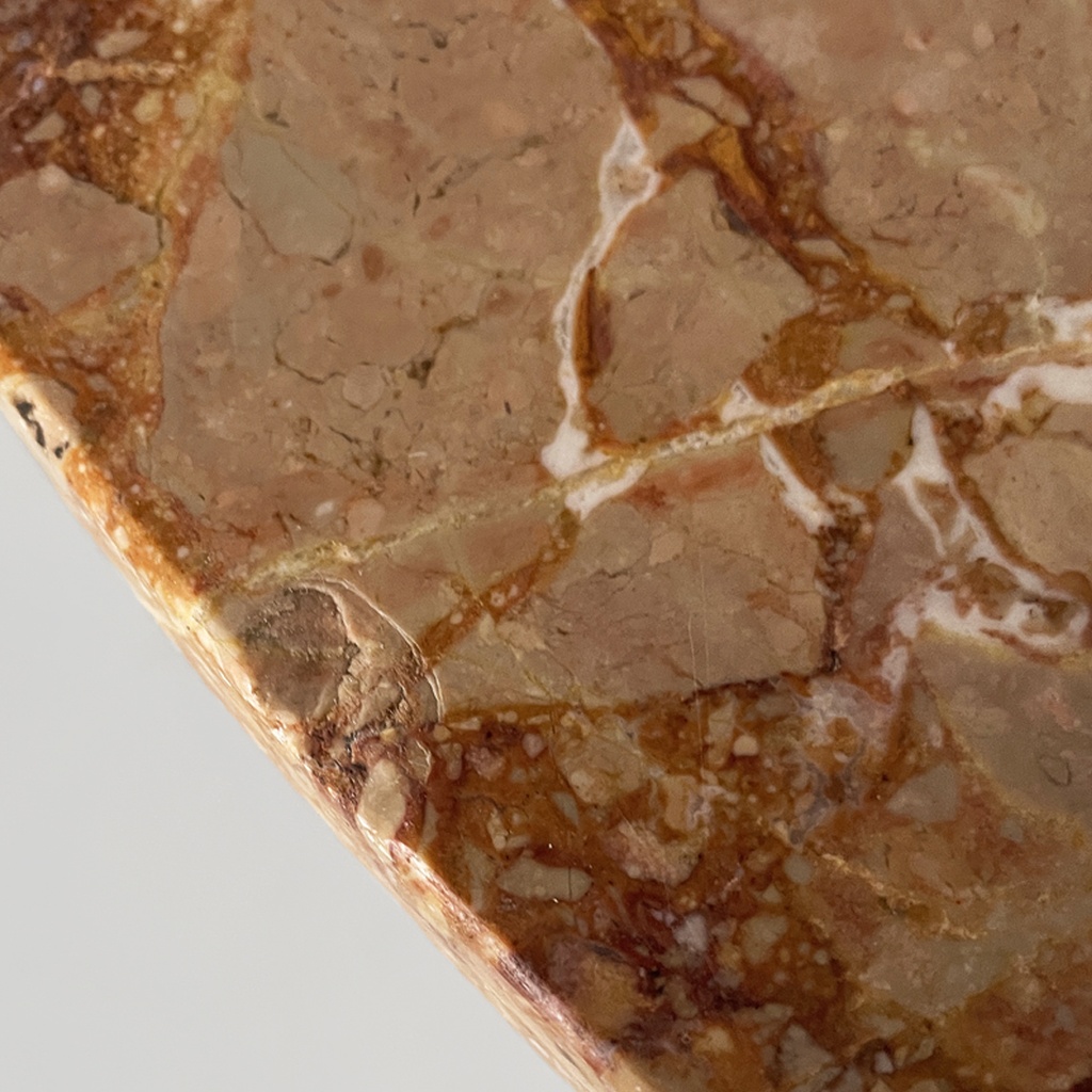 Tavolo da pranzo in legno e marmo, 1930 ca. 