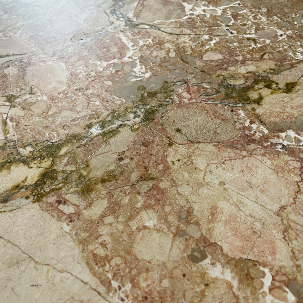 Tavolo da pranzo in legno e marmo, 1930 ca. 