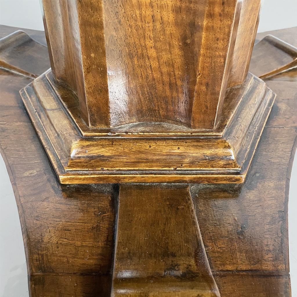 Tavolo da pranzo in legno e marmo, 1930 ca. 