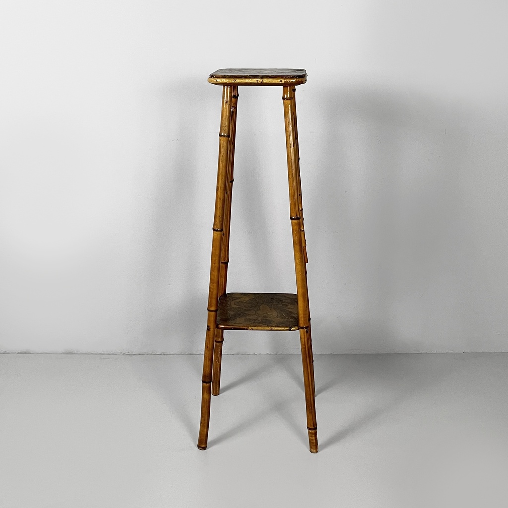 Piedistallo in pelle e bambù, 1930 ca.