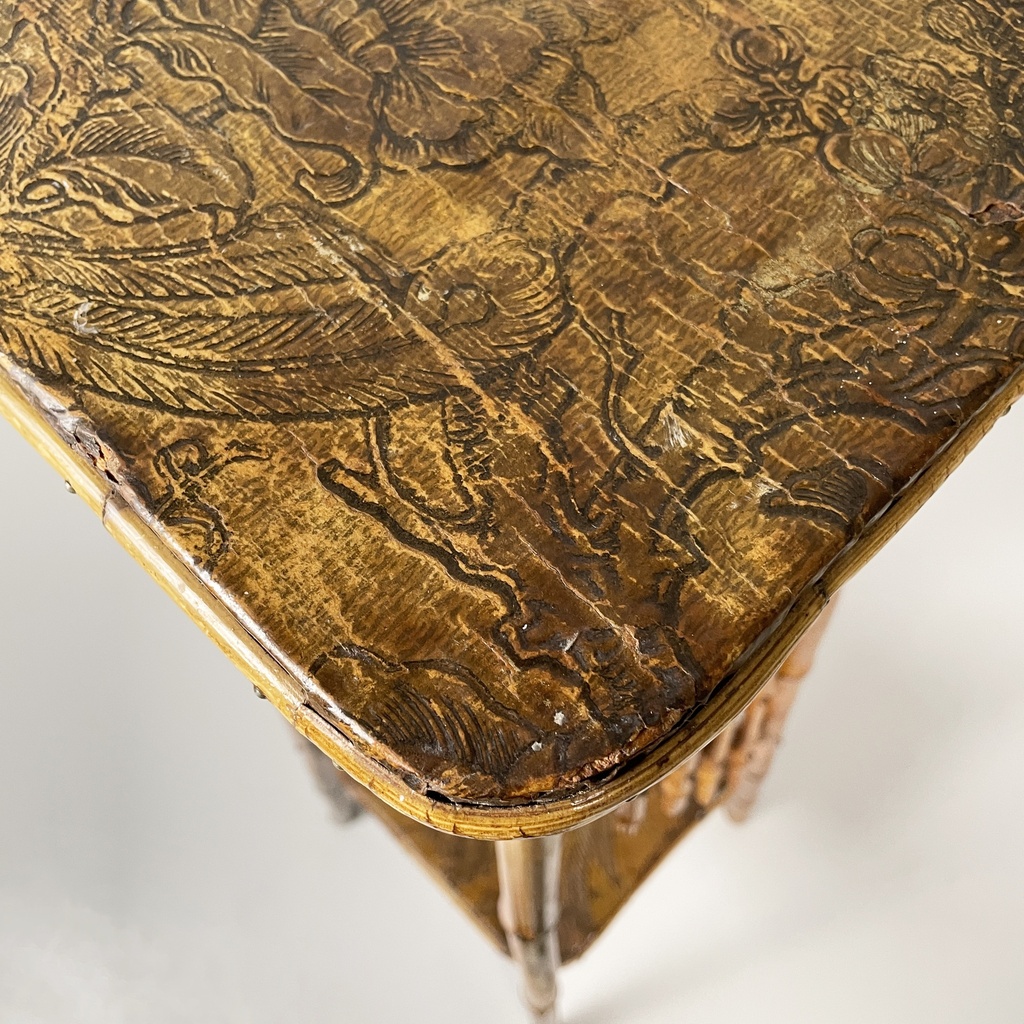 Piedistallo in pelle e bambù, 1930 ca.