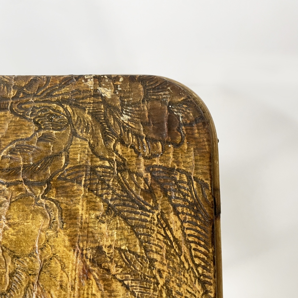 Piedistallo in pelle e bambù, 1930 ca.