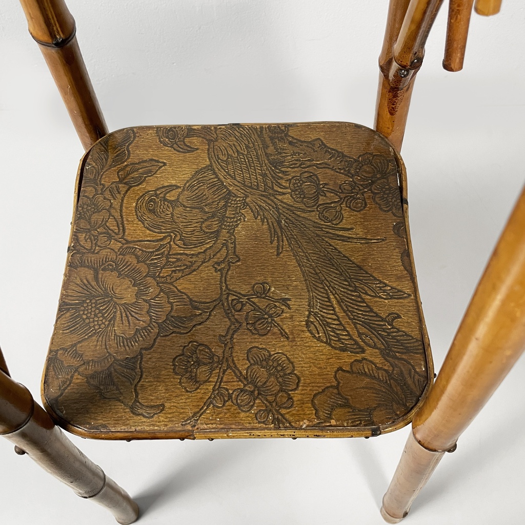 Piedistallo in pelle e bambù, 1930 ca.