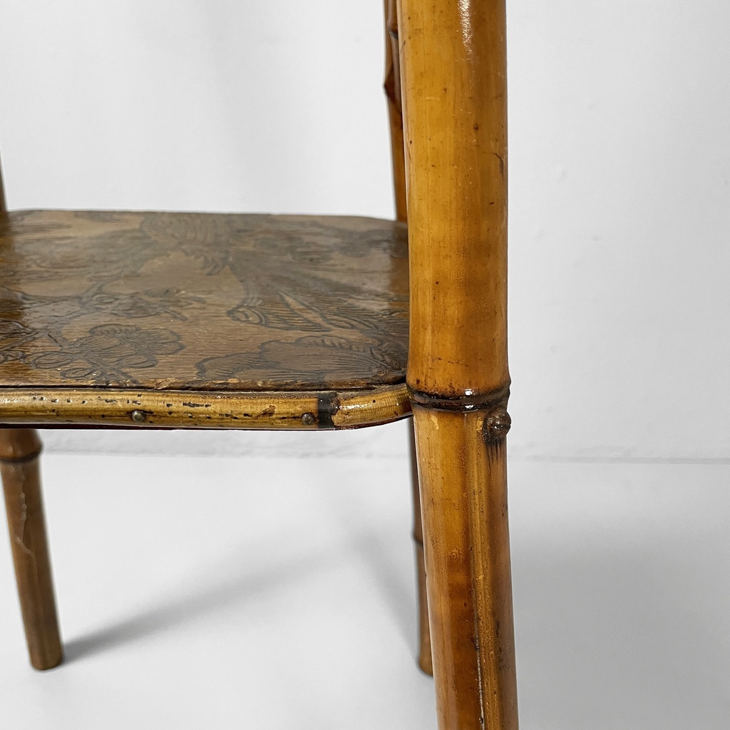 Piedistallo in pelle e bambù, 1930 ca.