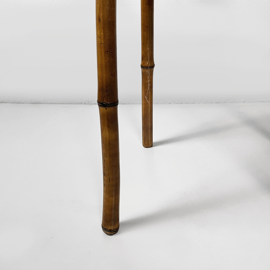 Piedistallo in pelle e bambù, 1930 ca.