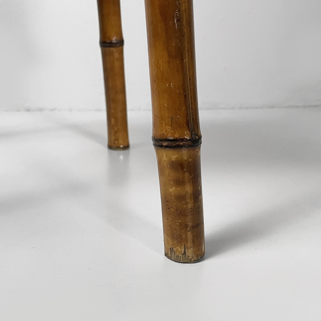 Piedistallo in pelle e bambù, 1930 ca.