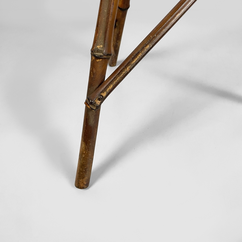 Piedistallo in pelle e bambù, 1930 ca.