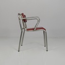 Sedie in alluminio e sky rosso, 1930 ca.