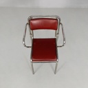 Sedie in alluminio e sky rosso, 1930 ca.