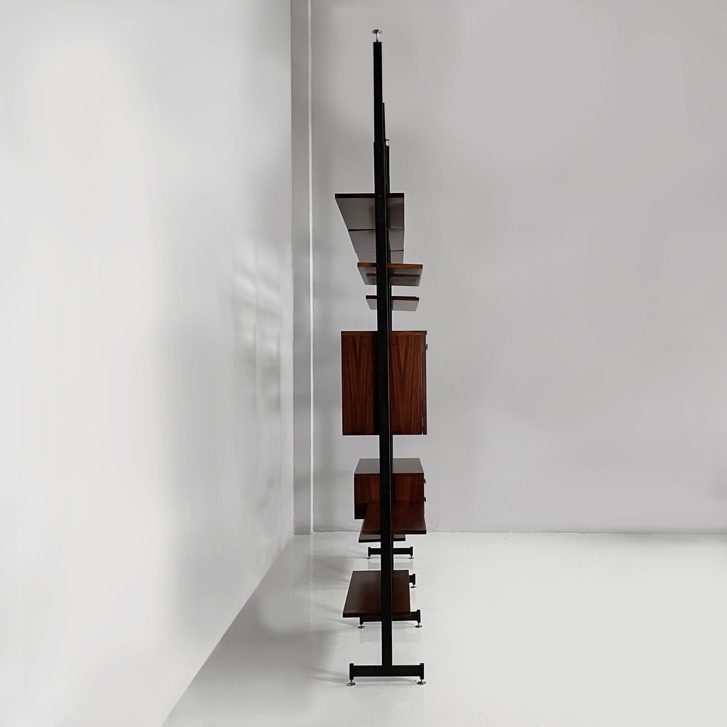 Libreria in legno e metallo, 1960 ca.