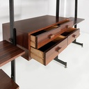 Libreria in legno e metallo, 1960 ca.