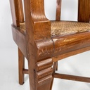 Sedia a pozzetto in legno e paglia, 1930 ca.