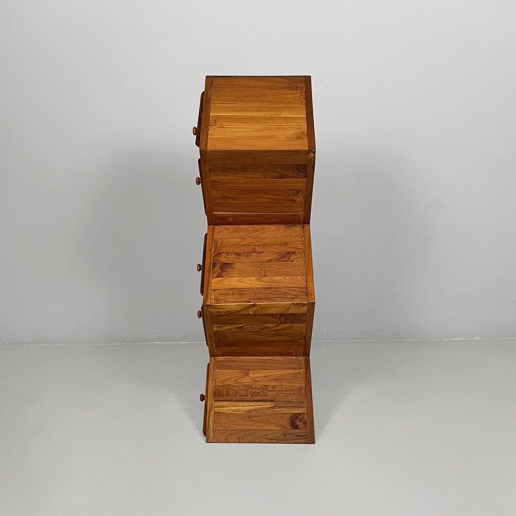 Cassettiera in legno massello, 1980 ca.
