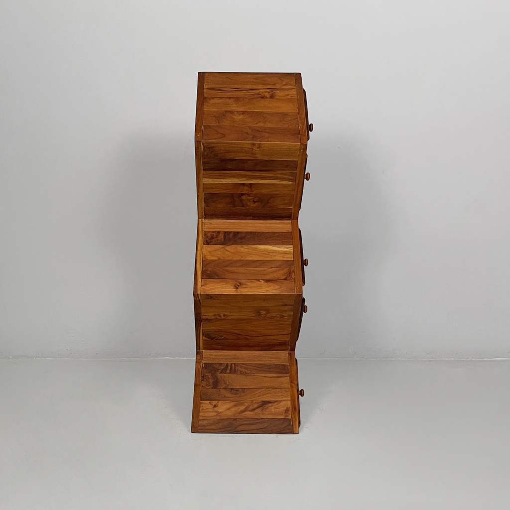 Cassettiera in legno massello, 1980 ca.