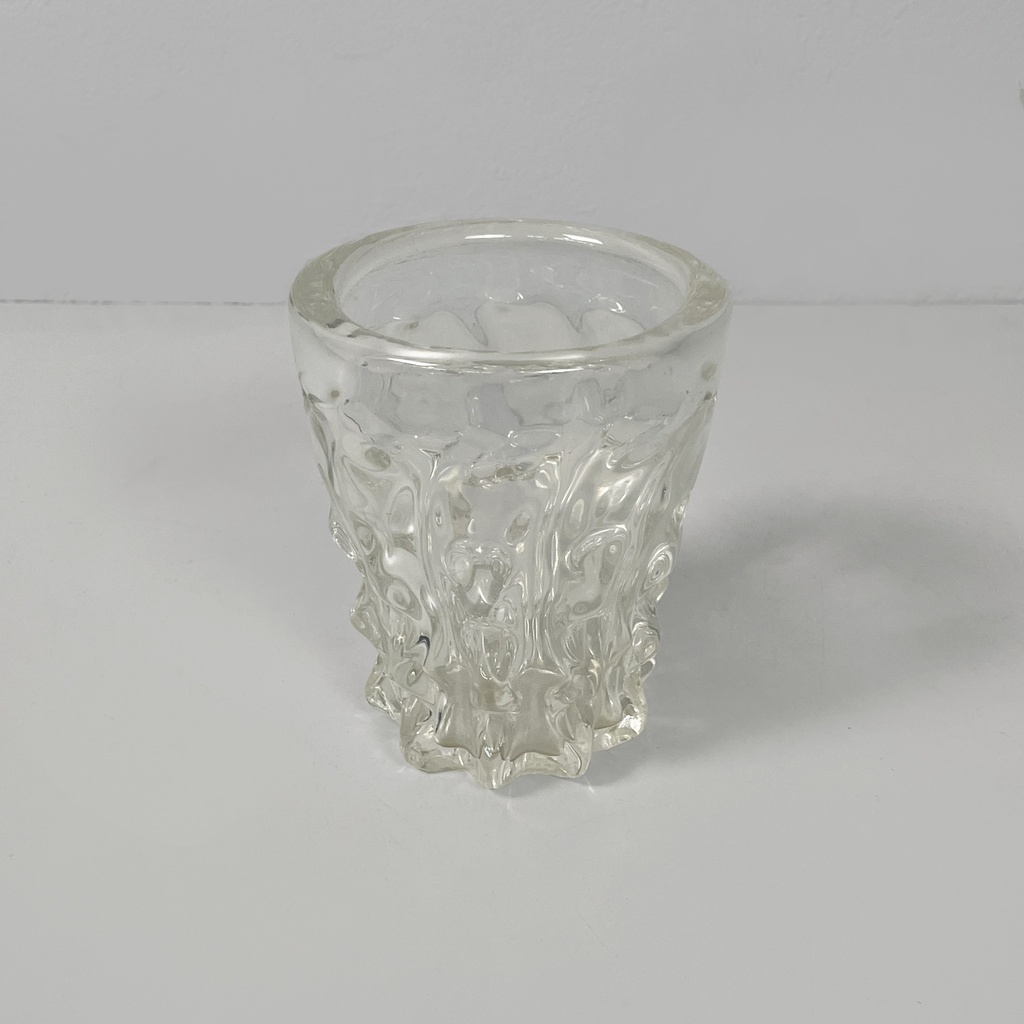 Vaso in vetro lavorato, 1950 ca.