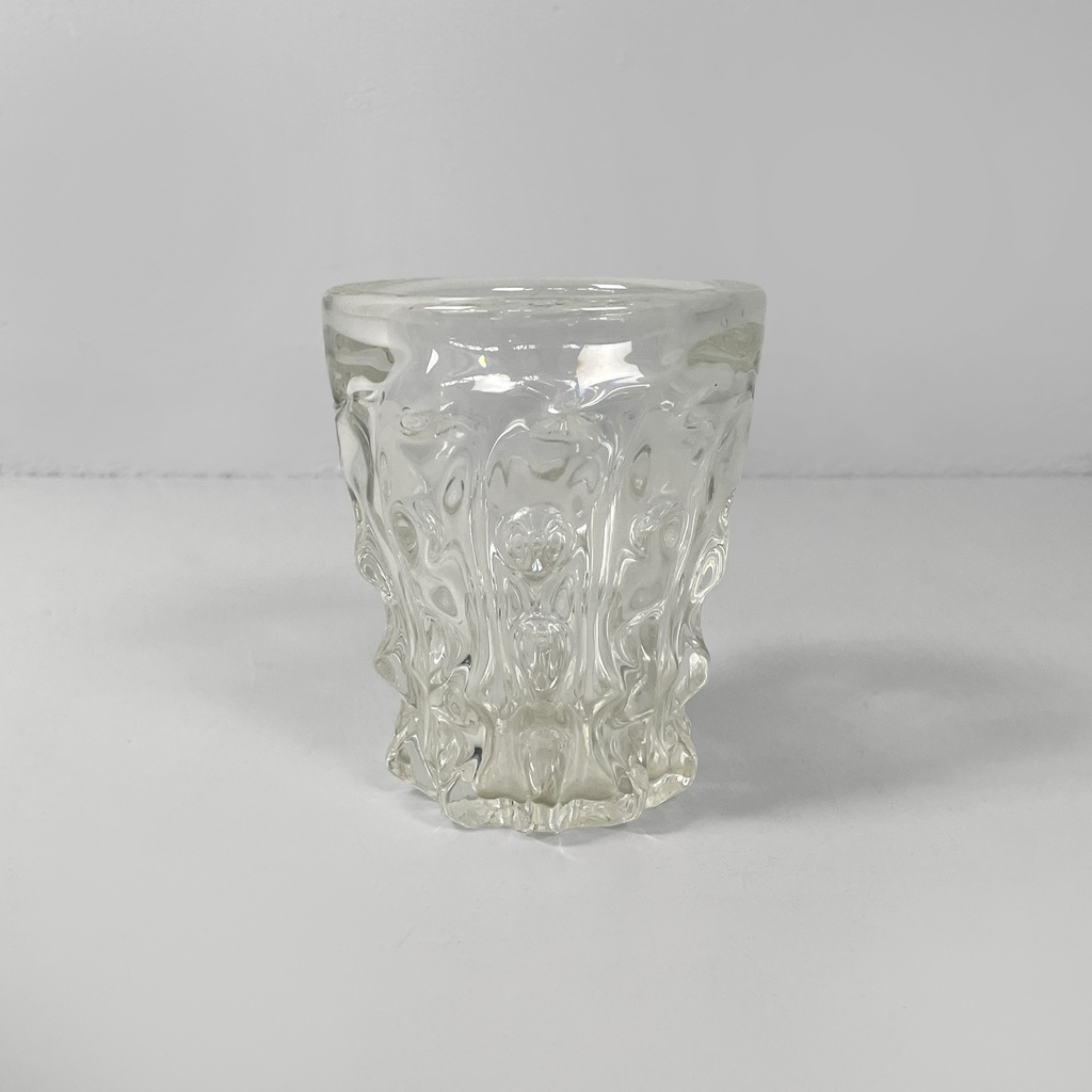 Vaso in vetro lavorato, 1950 ca.