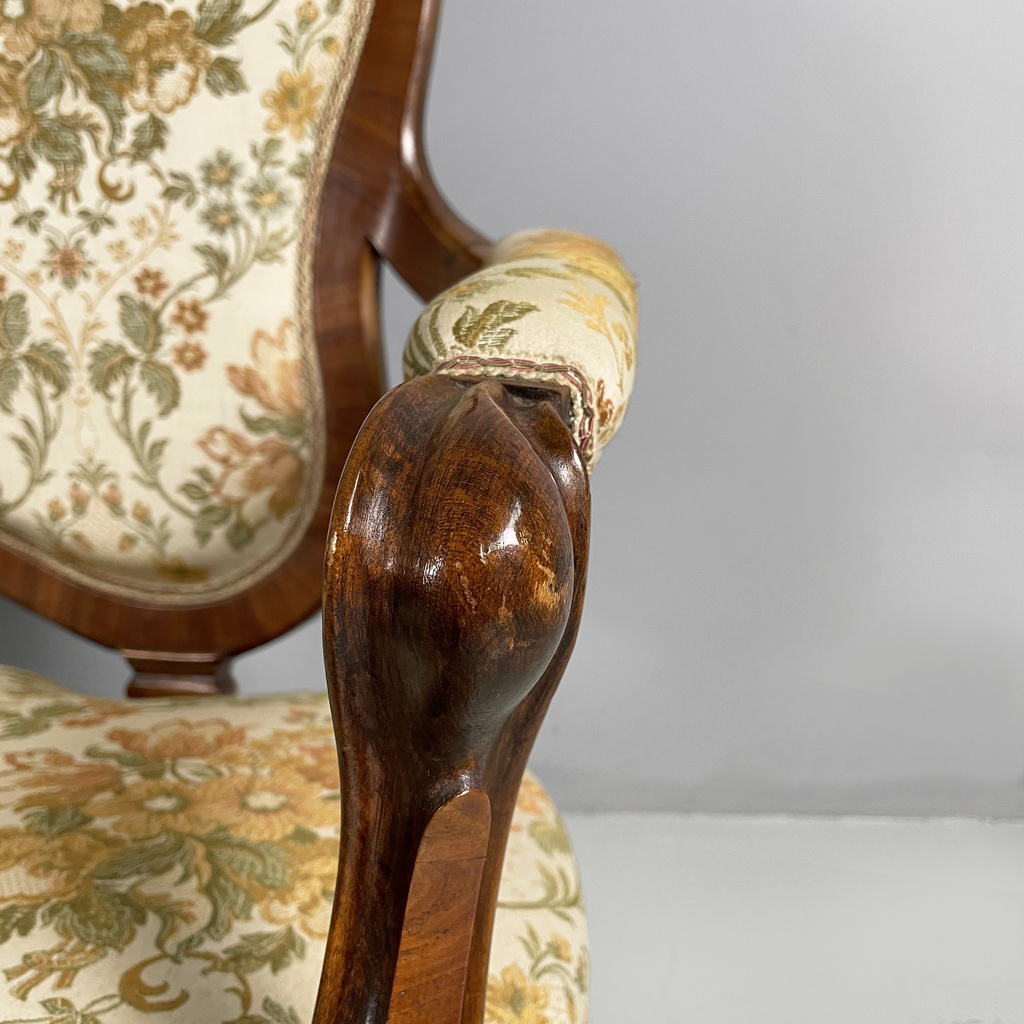 Divano in tessuto e legno, 1930 ca.