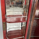 Mobile bar con lampada in legno, vetro e specchio, 1930 ca.