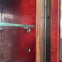 Mobile bar con lampada in legno, vetro e specchio, 1930 ca.