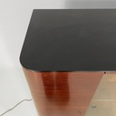 Mobile bar con lampada in legno, vetro e specchio, 1930 ca.