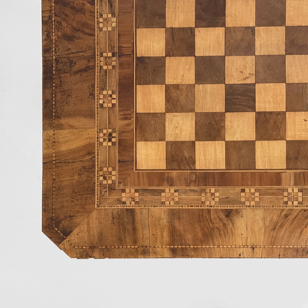 Tavolo scacchiera in legno, 1930 ca.
