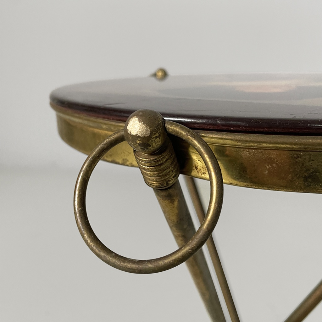 Tavolo da caffè in ottone, 1950 ca. 