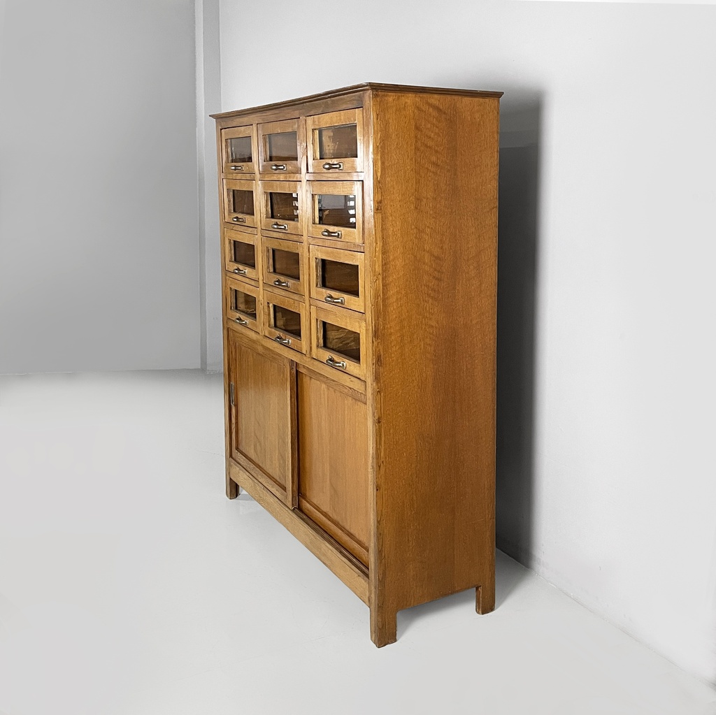 Sideboard con cassetti in legno e vetro, 1940 ca.