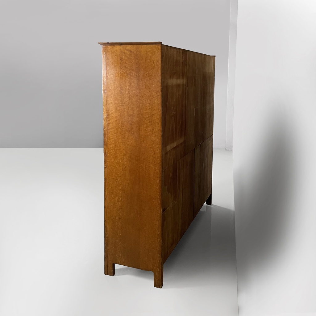 Sideboard con cassetti in legno e vetro, 1940 ca.