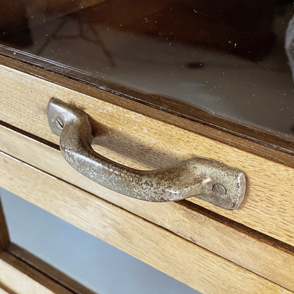 Sideboard con cassetti in legno e vetro, 1940 ca.